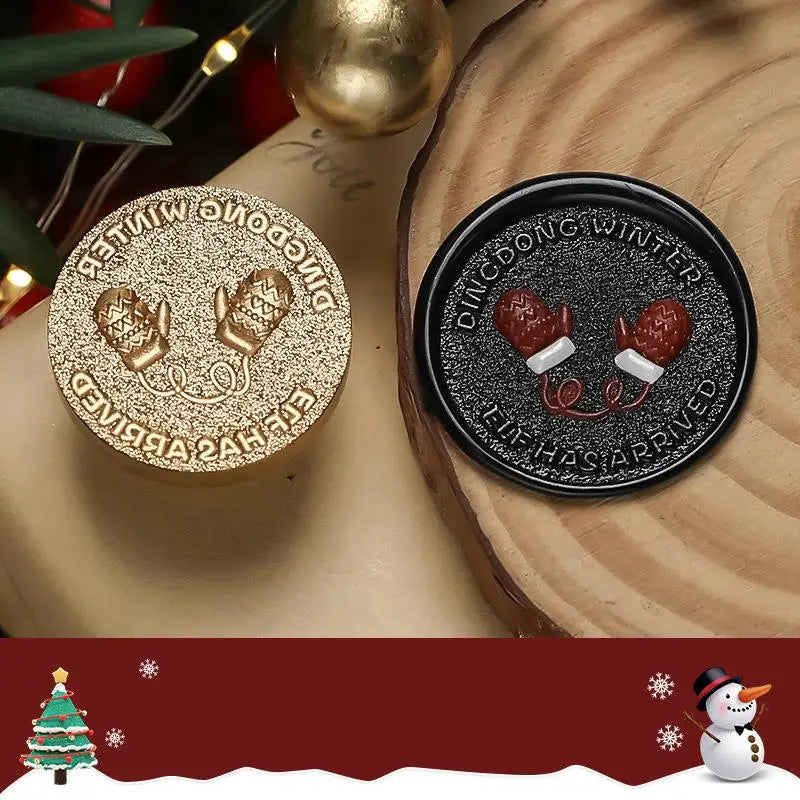 Wax Seal Christmas Theme Fire Lacquer Stamp Seal Head Sealing Fire Lacquer Copper Head Scrapbooking Envelope Wedding Invitations