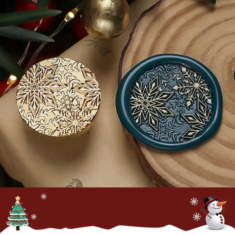 Wax Seal Christmas Theme Fire Lacquer Stamp Seal Head Sealing Fire Lacquer Copper Head Scrapbooking Envelope Wedding Invitations