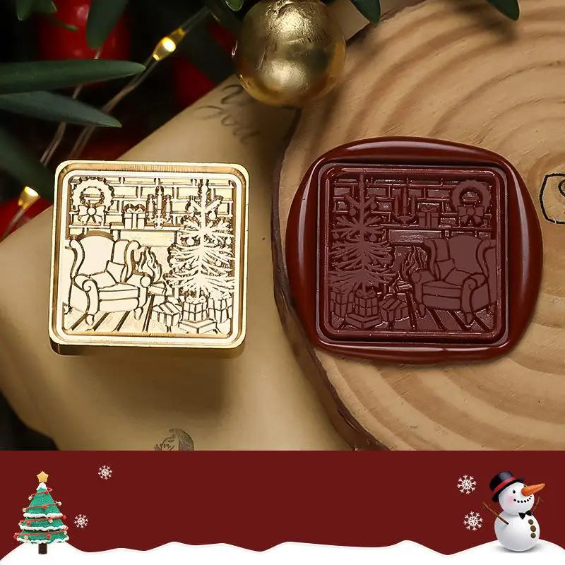 Wax Seal Christmas Theme Fire Lacquer Stamp Seal Head Sealing Fire Lacquer Copper Head Scrapbooking Envelope Wedding Invitations