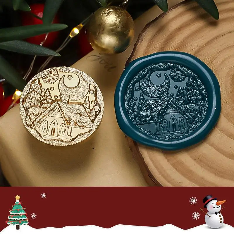 Wax Seal Christmas Theme Fire Lacquer Stamp Seal Head Sealing Fire Lacquer Copper Head Scrapbooking Envelope Wedding Invitations