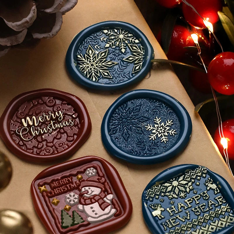 Wax Seal Christmas Theme Fire Lacquer Stamp Seal Head Sealing Fire Lacquer Copper Head Scrapbooking Envelope Wedding Invitations