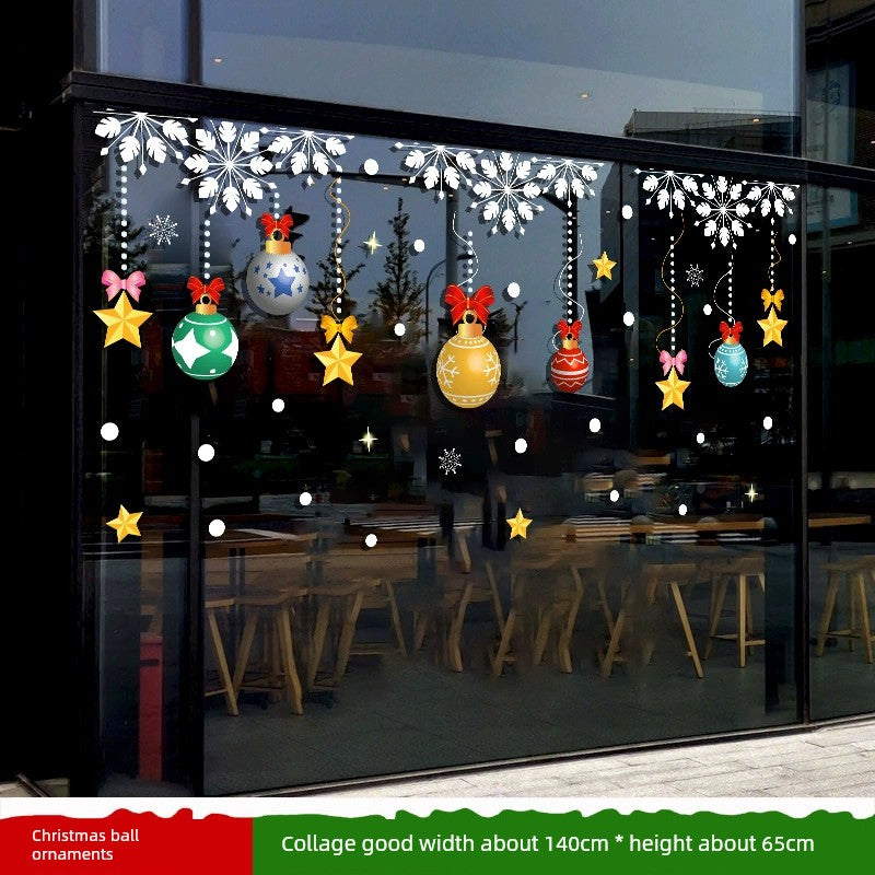 White Glass Doors and Windows Stickers Christmas Decorations