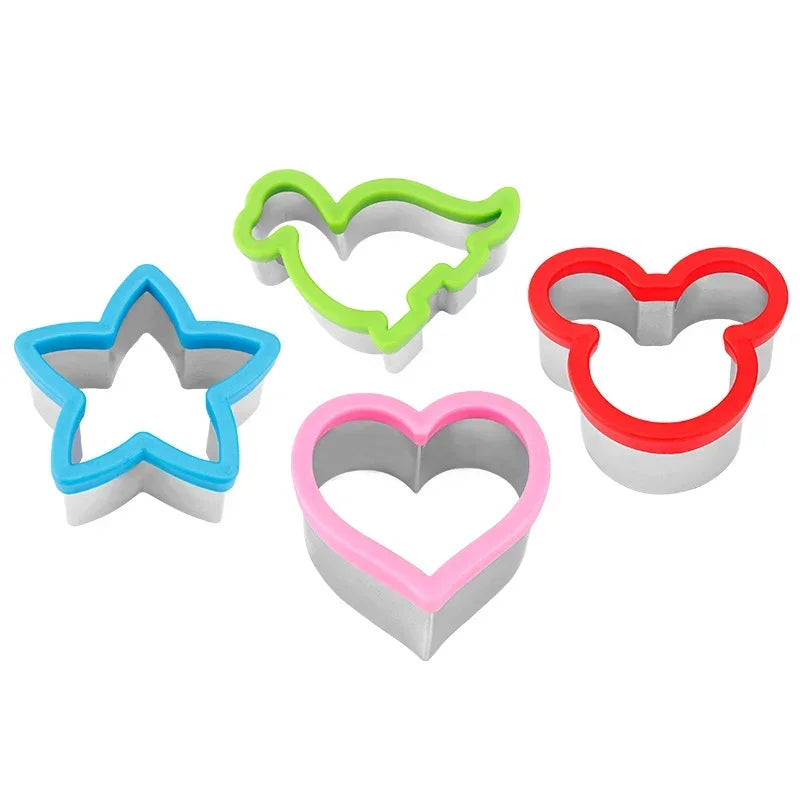 1pcs Sandwich Cutters for Kids Plastic Stainless Steel Star DIY Dinosaur Biscuit Mold Christmas Cookie Cutters Stamp Set Mould