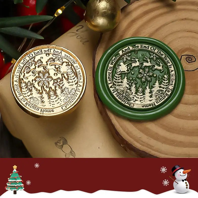 Wax Seal Christmas Theme Fire Lacquer Stamp Seal Head Sealing Fire Lacquer Copper Head Scrapbooking Envelope Wedding Invitations