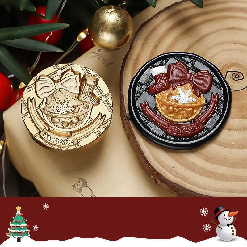 Wax Seal Christmas Theme Fire Lacquer Stamp Seal Head Sealing Fire Lacquer Copper Head Scrapbooking Envelope Wedding Invitations