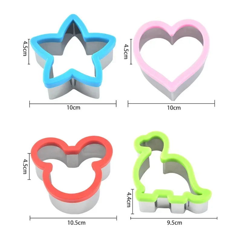 1pcs Sandwich Cutters for Kids Plastic Stainless Steel Star DIY Dinosaur Biscuit Mold Christmas Cookie Cutters Stamp Set Mould