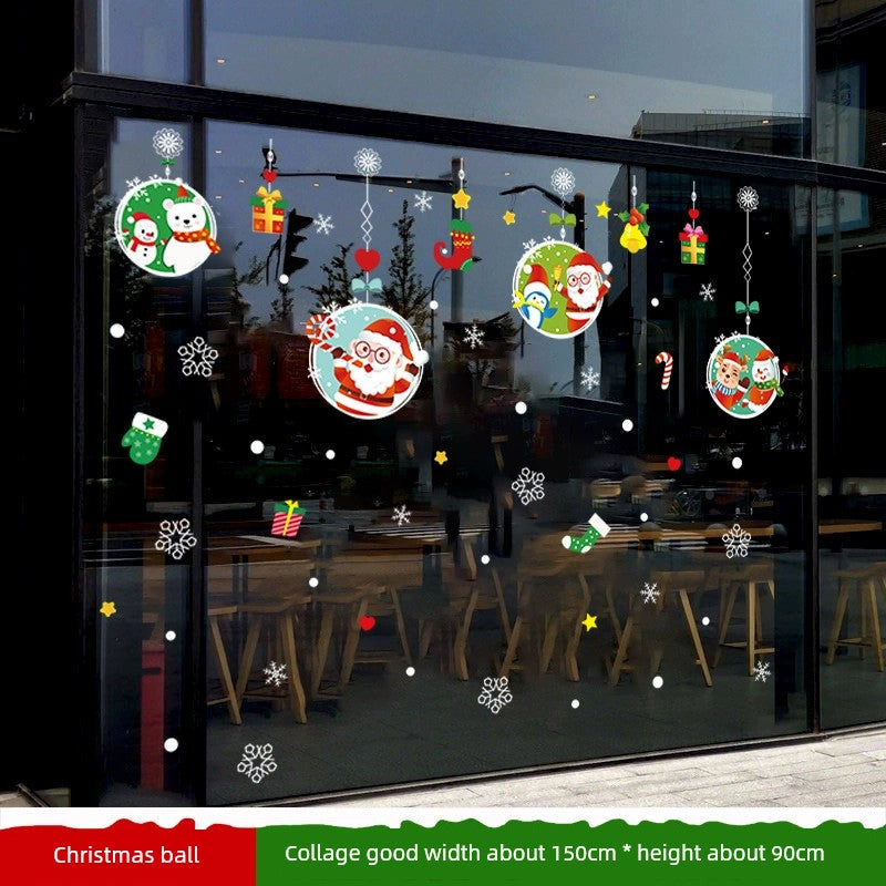 White Glass Doors and Windows Stickers Christmas Decorations