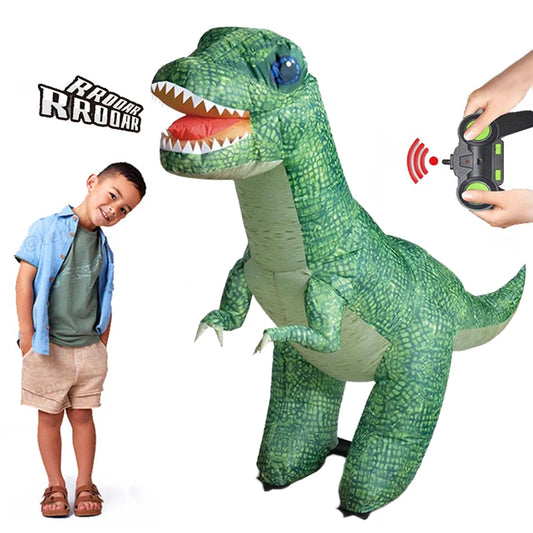 Large Inflatable Remote Control Dinosaur RC Electric Walking T-Rex Toys for Kids Boys Girls Best Birthday Party Christmas Gifts