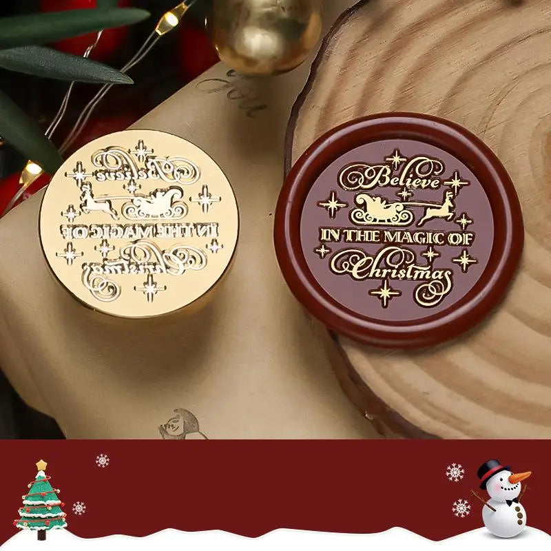 Wax Seal Christmas Theme Fire Lacquer Stamp Seal Head Sealing Fire Lacquer Copper Head Scrapbooking Envelope Wedding Invitations