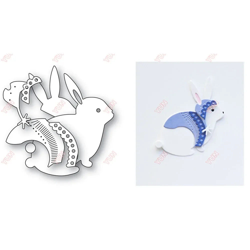 2024 Christmas Wreath Bow Mushroom House Rabbit Bird Metal Cutting Dies DIY Making Scrapbooking Holidays Cards Gift Decor Molds