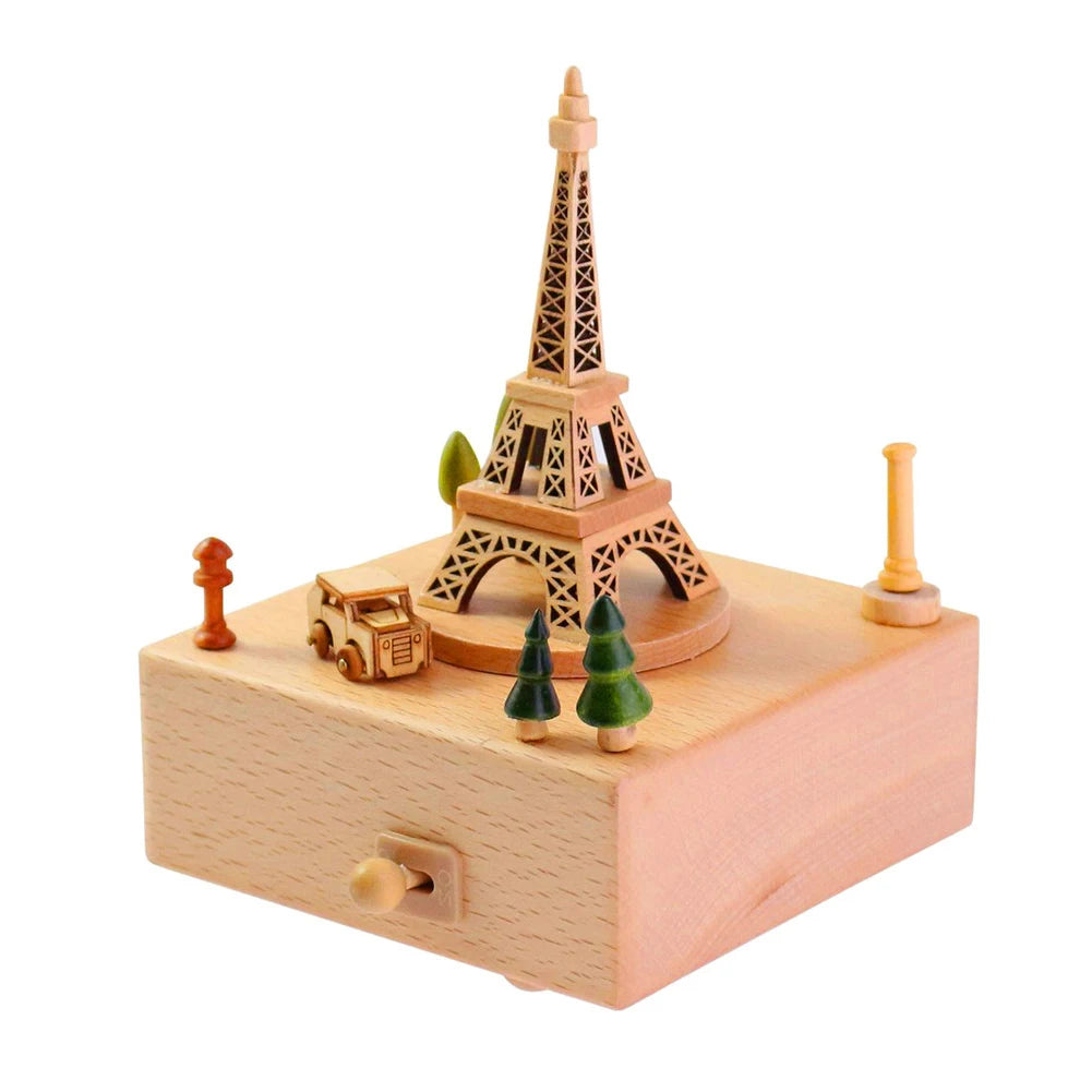 Carousel Music Box Wooden Music Box Wind Up Cartoon Musical Boxes For Girls Christmas Birthday Gift Or Desk Decoration Ornament