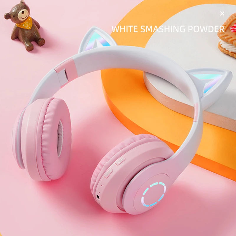 Headphone Bluetooth HIFI Wireless Music Headset TF/AUX Music Player with Mic  Gamer Earphone Kids Lovely Christmas Gifts